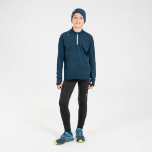 Laufhose warm Kiprun Warm+ Kinder schwarz