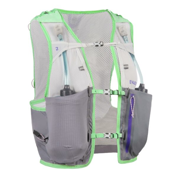 Laufrucksack Trailrunning Damen 8 Liter mintgrün inkl. zwei 500ml-Trinkflaschen