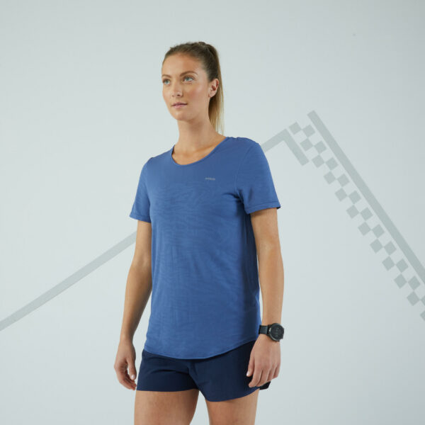 Laufshirt kurzarm Damen atmungsaktiv - Care blau