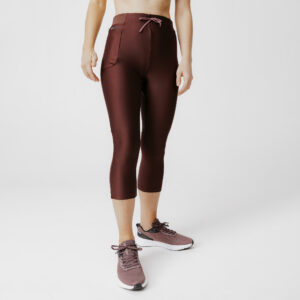 Lauftights 3/4 Damen atmungsaktiv - Run Dry 500 braun