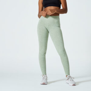 Leggings Damen Slim - Fit+ 500 bedruckt hellgrün