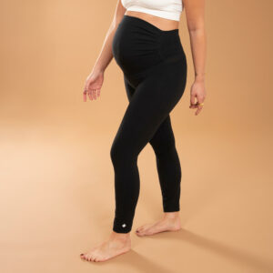 Leggings sanftes Schwangerschaftsyoga Ecodesign - schwarz