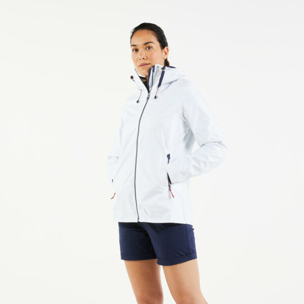 Regenjacke Segeln Damen wasserdicht 100 weiss