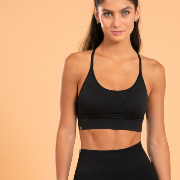 Seamless Yoga Bustier Premium schwarz