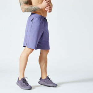 Shorts Herren Fitness Essential 500 atmungsaktiv Reissverschlusstaschen - mauve