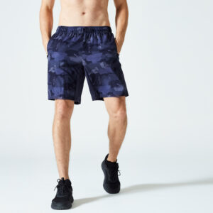 Shorts Herren atmungsaktiv Reissverschlusstaschen - blau camouflage