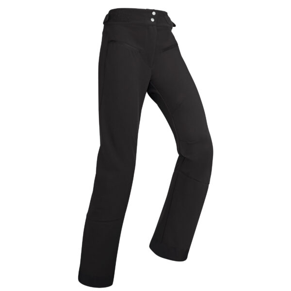 Skihose Piste 500 Softshell Damen schwarz