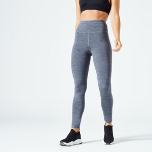 Sportleggings Damen mit hohem Taillenbund - 100 graumeliert