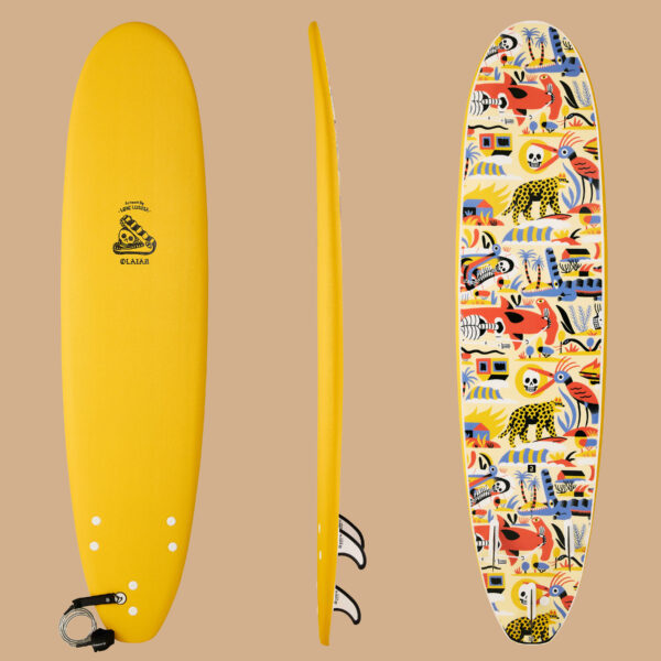 Surfboard Schaumstoff inkl. Leash und Finnen - 500 7'8" Limitierte Serie Loïc Lusnia