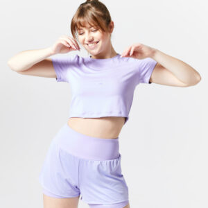 T-Shirt Crop Top Damen - violett