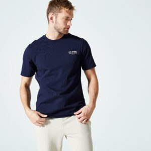 T-Shirt Herren - 500 Essentials bedruckt dunkelblau