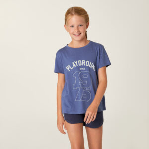 T-Shirt Kinder Baumwolle - 500 blau