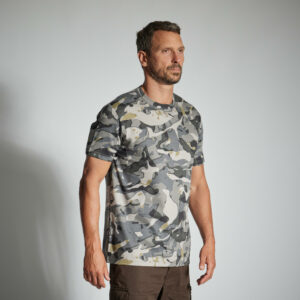 T-Shirt WOODLAND 100 strapazierfähig camouflage grau