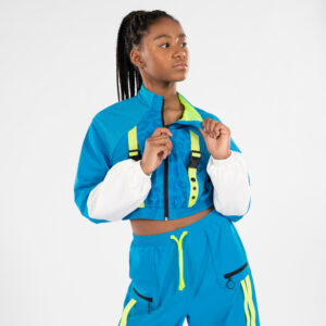 Trainingsjacke Mädchen Street Dance Commercial Crop Loose Sabrina Lonis - blau