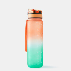Trinkflasche 1 Liter - orange/grün
