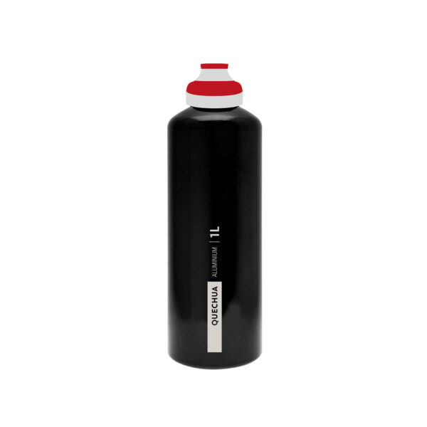 Trinkflasche 500 Schnellverschluss Aluminium 1 Liter schwarz