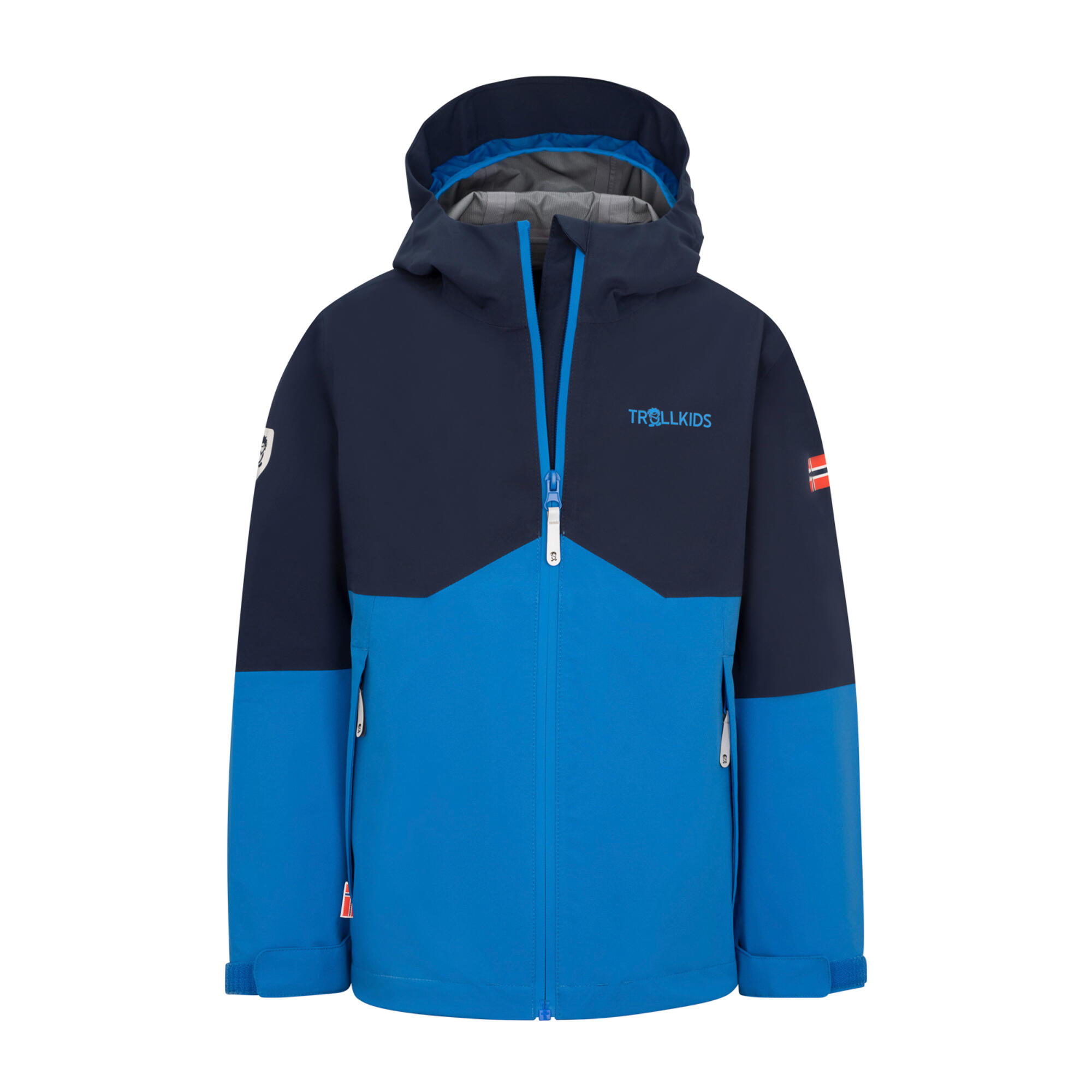 Trollkids Regenjacke Kinder wasserdicht Gr. 128-164 - Gjende dunkelblau/blau