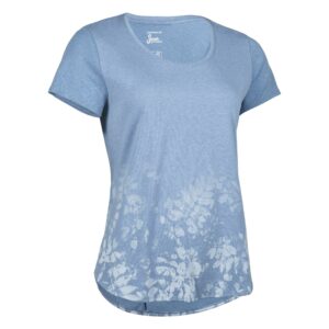 Wandershirt Damen kurzarm - NH500 blau geblümt