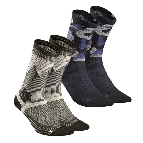 Wandersocken Hoch 2 Paar - Hike 500 Trendy Kamo