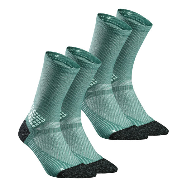 Wandersocken hoch 2 Paar - Hike 500 türkis