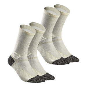 Wandersocken hoch 2 Paar Wandersocken - Hike 500 beige