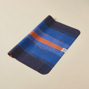 Yoga-Handtuch rutschfest 183 cm × 61 cm × 1 mm - orange/blau