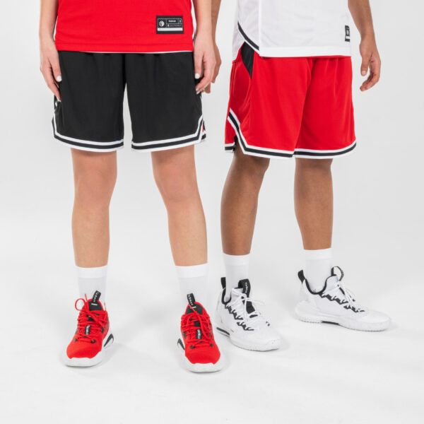 Basketballshorts Damen/Herren wendbar - SH500R schwarz/rot