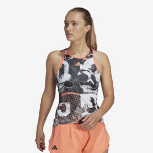 Damen Tennis Top - Grafik schwarz/weiss