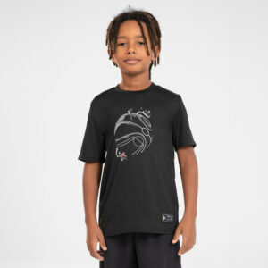 Kinder Basketballshirt TS500 Fast schwarz