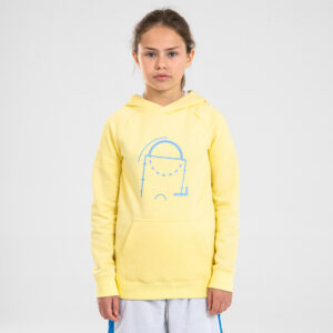 Kinder Sweatshirt mit Kapuze Hoodie Basketball - H100 gelb