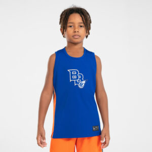 Kinder ärmellos Basketball Trikot - T500 blau