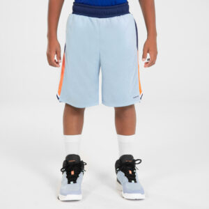 Kinder wendbar Basketball Shorts - SH500R hellblau/marineblau