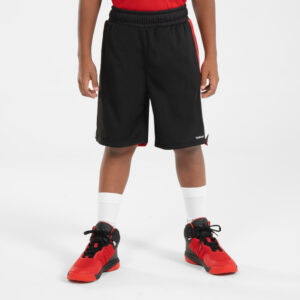 Kinder wendbare Basketball Shorts - SH500R schwarz/rot