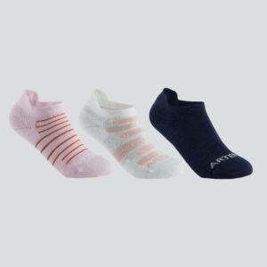 Tennissocken Kinder - RS 160 Low 3er-Pack rosa/weiss/marineblau